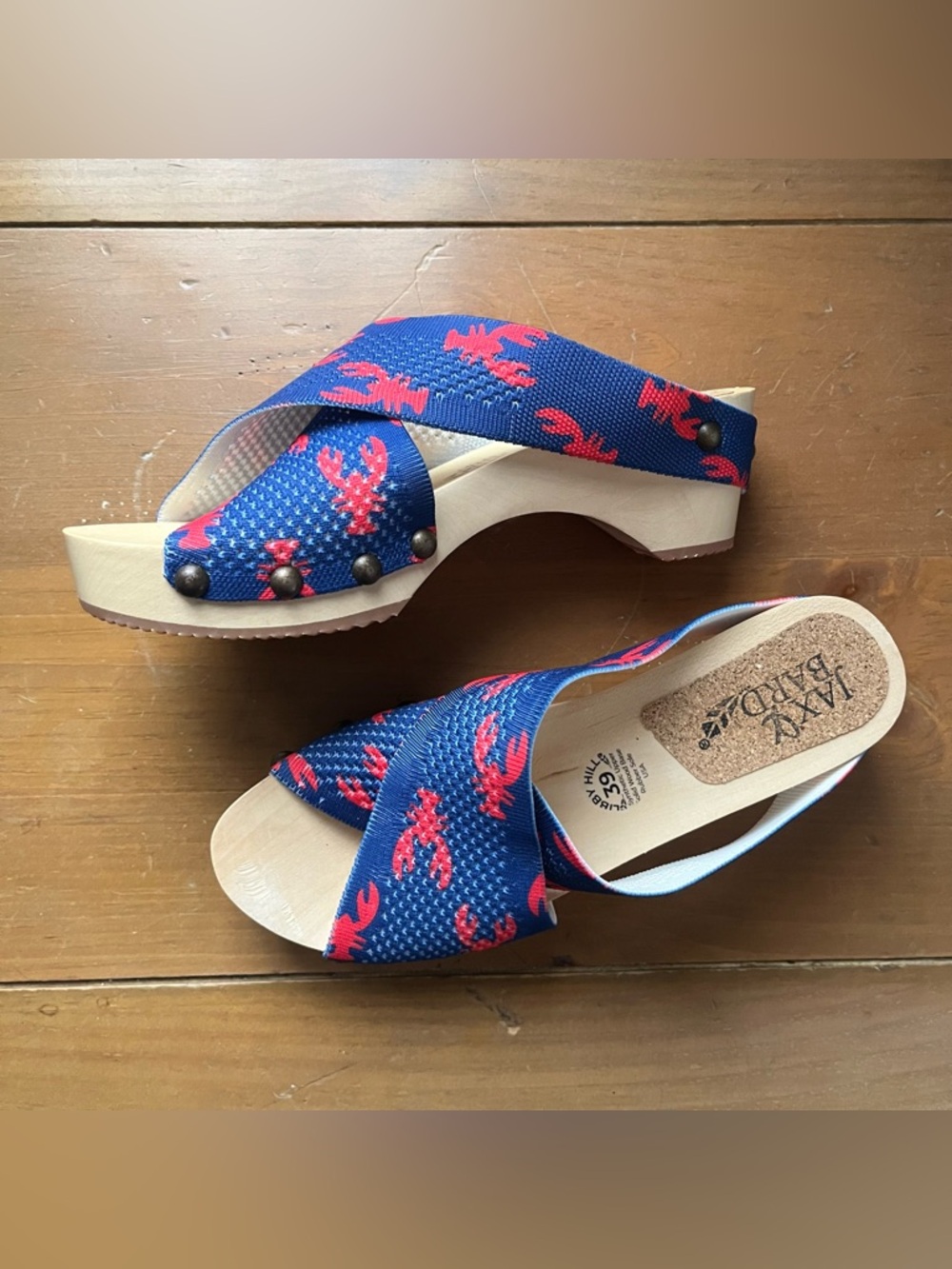 NWOT Jax & Bard Libby Hill Lobster Kitsch Wooden Platform clog Sandals 8.5 - 9 - Picture 6 of 10